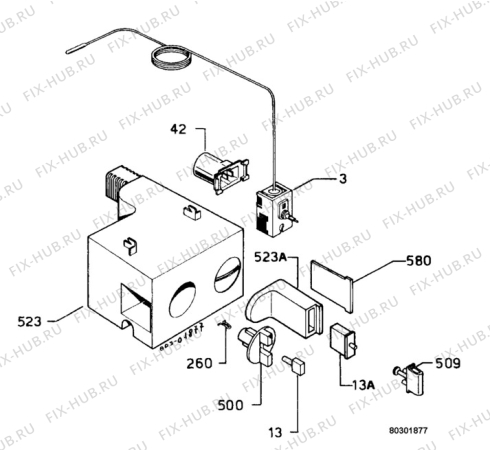 Взрыв-схема холодильника Electrolux ER6422T - Схема узла Thermostat