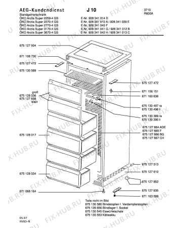 Взрыв-схема холодильника Aeg ARC3670-4 GS - Схема узла Housing 001