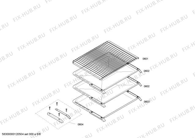 Взрыв-схема плиты (духовки) Bosch HBN344551S - Схема узла 06