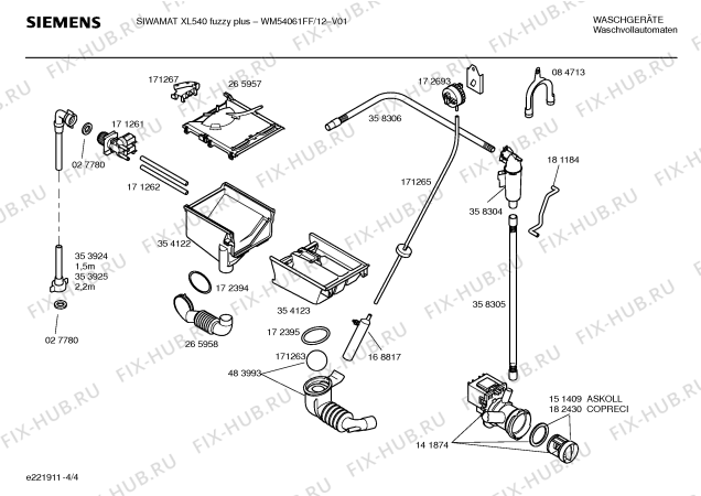Схема №2 WM54061FF SIWAMAT XL 540 fuzzy plus с изображением Ручка для стиралки Siemens 00484155
