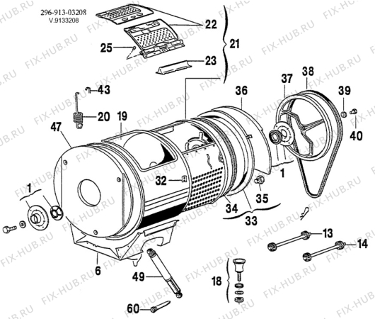 Взрыв-схема стиральной машины Zanussi TL0853 - Схема узла W30 Drum C