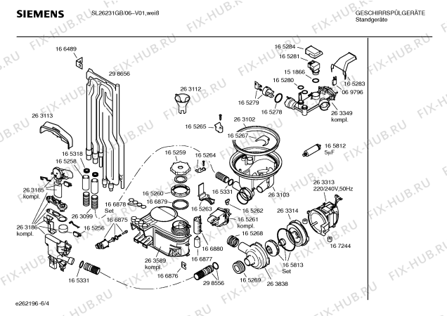 Взрыв-схема посудомоечной машины Siemens SL26231GB Aquatech - Схема узла 04