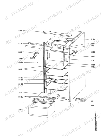 Взрыв-схема холодильника Aeg S1672-5 I - Схема узла Housing 001