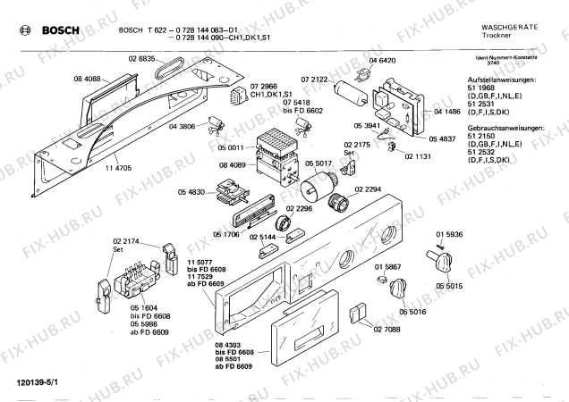 Схема №4 0728144142 T6232 с изображением Панель для электросушки Bosch 00117529