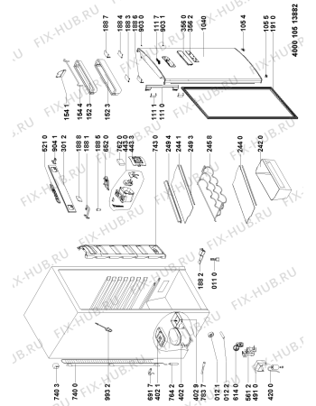 Взрыв-схема холодильника Whirlpool WME1899 DFC IX - Схема узла