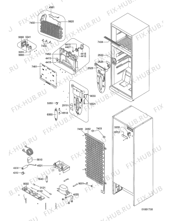 Схема №2 ARC 4380 с изображением Реле перегрузки для холодильника Whirlpool 481221470238