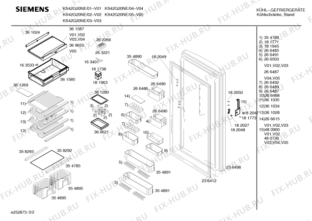 Взрыв-схема холодильника Siemens KS42G20NE - Схема узла 02