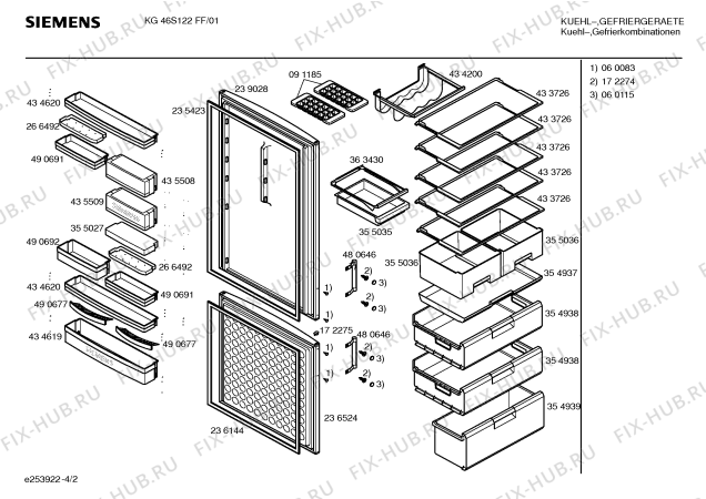Взрыв-схема холодильника Siemens KG46S122FF - Схема узла 02