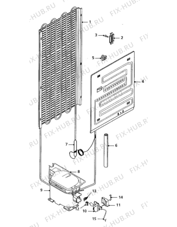 Взрыв-схема холодильника Quelle QL9E - Схема узла Cooling system 017