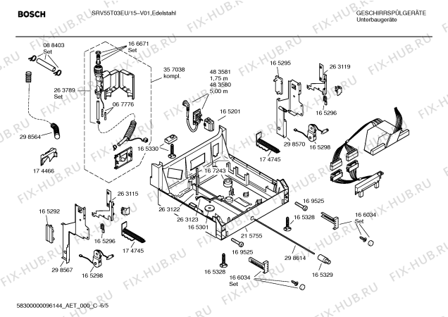 Взрыв-схема посудомоечной машины Bosch SRV55T03EU - Схема узла 05