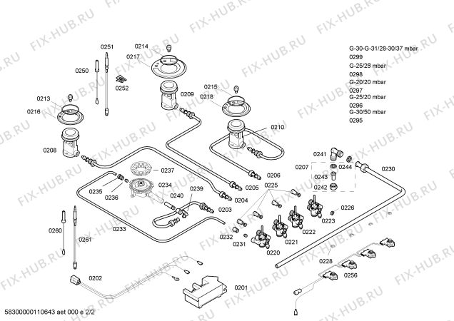 Схема №1 T2546N0 с изображением Стеклокерамика для духового шкафа Bosch 00474034