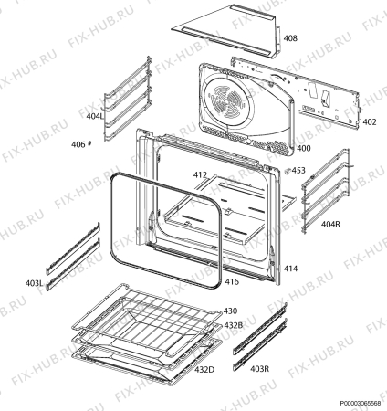 Взрыв-схема плиты (духовки) Ikea RUTINERAD 902.847.06 - Схема узла Oven