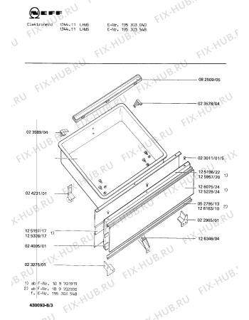 Взрыв-схема плиты (духовки) Neff 195303040 1344.11LHWS - Схема узла 03