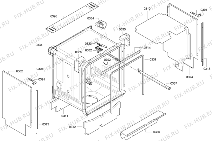 Взрыв-схема посудомоечной машины Gorenje GV64331 (239383, SD6P1GN) - Схема узла 03