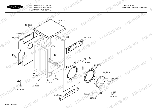 Схема №4 T-23180 с изображением Переключатель для стиралки Bosch 00171806