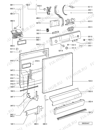 Схема №1 GSFS PRESTIGE с изображением Панель для посудомоечной машины Whirlpool 481245373322