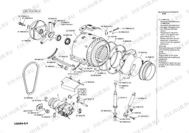 Взрыв-схема стиральной машины Bosch 0722054131 V540 - Схема узла 04