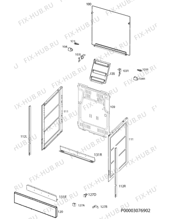 Взрыв-схема плиты (духовки) Zanussi ZCG9212G1X - Схема узла Housing 001