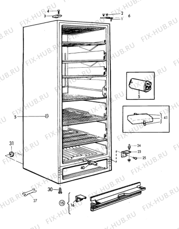 Взрыв-схема холодильника Electrolux KA3255W - Схема узла C10 Cabinet