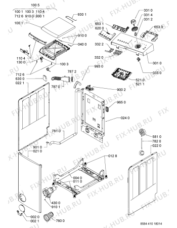 Схема №1 TS 1006 с изображением Декоративная панель для стиралки Whirlpool 480111104289