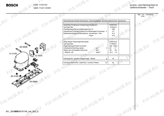 Взрыв-схема холодильника Bosch GSD11121 - Схема узла 02