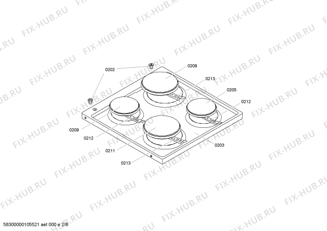 Схема №5 HSS120020 с изображением Кольцо для плиты (духовки) Bosch 00426447