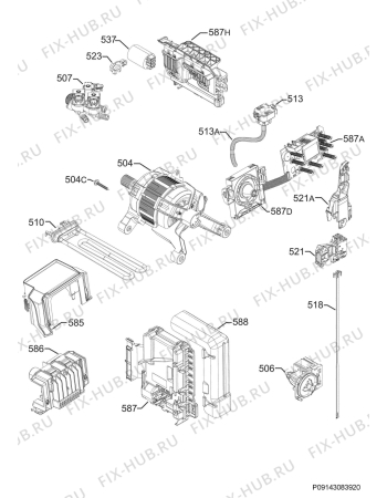 Взрыв-схема стиральной машины Zanussi ZWD81663W - Схема узла Electrical equipment 268