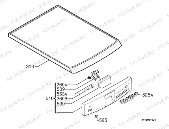 Взрыв-схема посудомоечной машины Aeg Electrolux F54860 - Схема узла Command panel 037