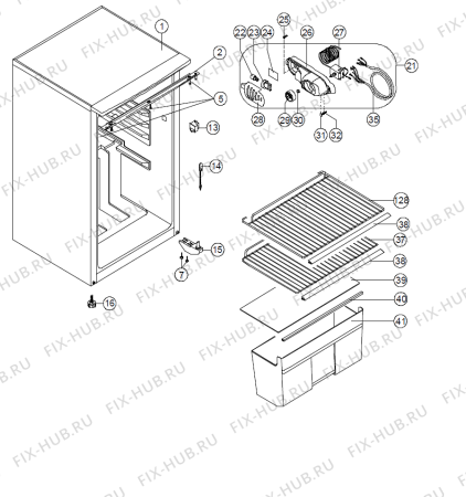 Схема №1 RT-4172 W (136295) с изображением Опора для холодильной камеры Gorenje 145516