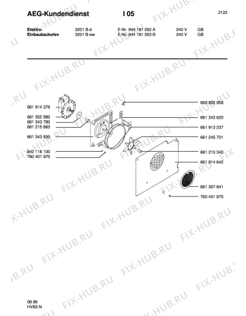 Взрыв-схема плиты (духовки) Aeg 3201B-W GB - Схема узла Section4