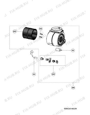 Взрыв-схема вытяжки Progress PDG6143E - Схема узла Motor