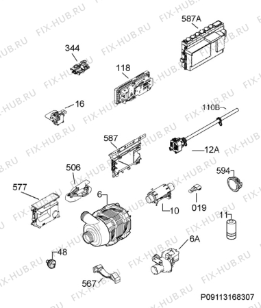 Взрыв-схема посудомоечной машины Aeg F88070VI1P - Схема узла Electrical equipment 268