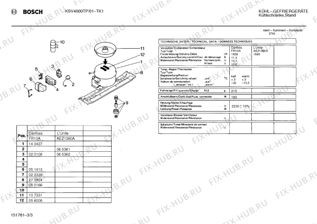 Схема №3 KSV4000TP с изображением Защитный выключатель мотора для холодильной камеры Bosch 00065361
