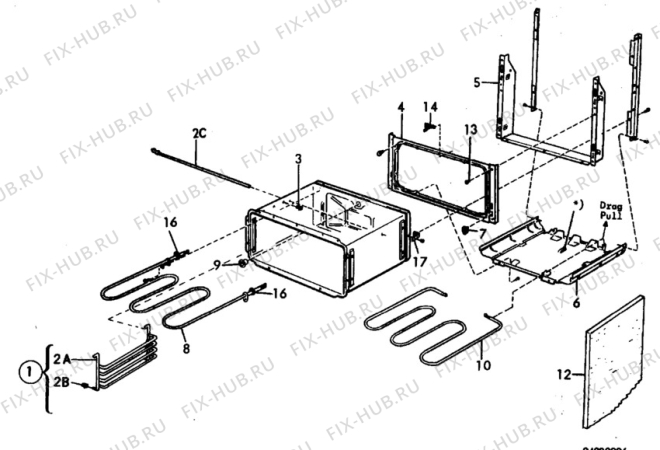 Взрыв-схема посудомоечной машины Electrolux CF263 - Схема узла H10 Oven Cavity (small)