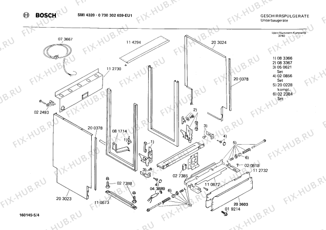 Взрыв-схема посудомоечной машины Bosch 0730302659 SMI4320 - Схема узла 04