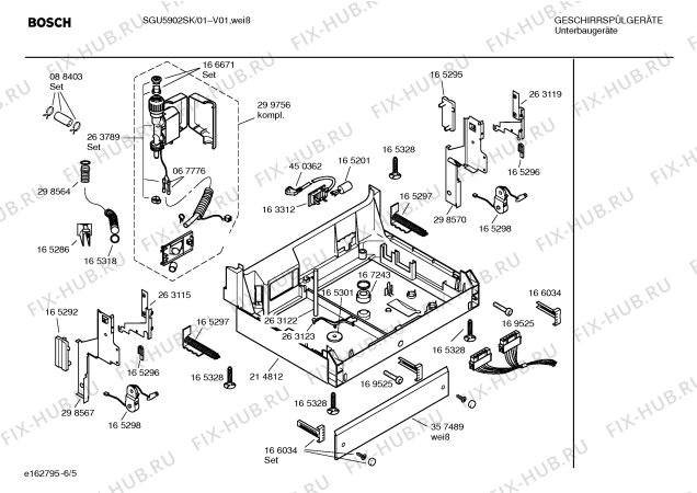 Взрыв-схема посудомоечной машины Bosch SGU5902SK Mixx - Схема узла 05