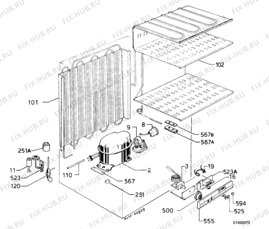 Взрыв-схема холодильника Juno JGI1421 - Схема узла Functional parts