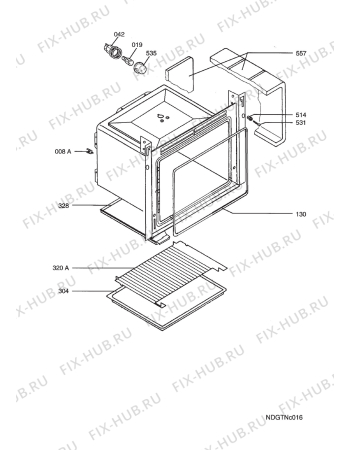 Взрыв-схема плиты (духовки) Juno Electrolux JON30020X  DE  ENV06 - Схема узла Oven
