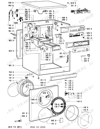 Схема №2 282 041 WA ÖKO PLUS 1400 с изображением Обшивка для стиральной машины Whirlpool 481245212599