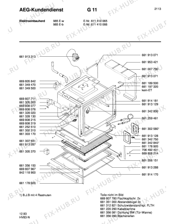 Взрыв-схема плиты (духовки) Aeg COMP.985E-B - Схема узла Section2