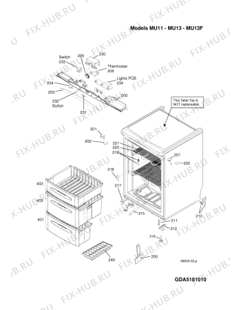 Взрыв-схема холодильника Ariston MU13F (F029530) - Схема узла