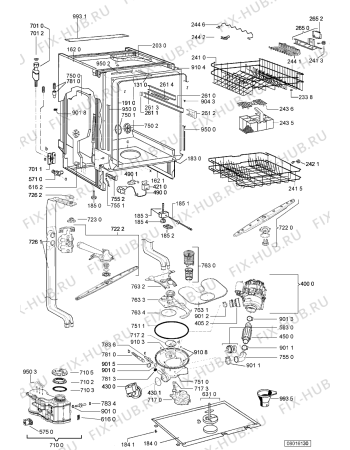 Схема №1 GSFH 1690 W с изображением Панель для электропосудомоечной машины Whirlpool 480140100997
