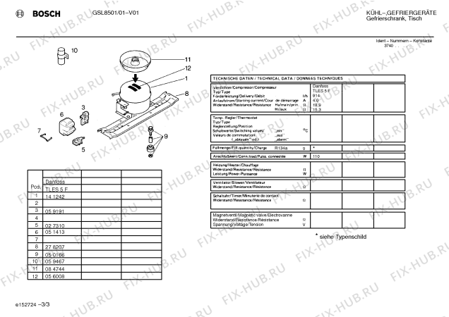 Взрыв-схема холодильника Bosch GSL8501 - Схема узла 03