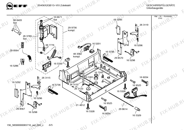 Взрыв-схема посудомоечной машины Neff S5456X2GB - Схема узла 05