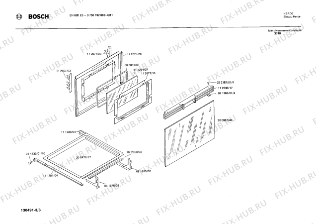 Взрыв-схема плиты (духовки) Bosch 0750192083 EH680ES - Схема узла 03