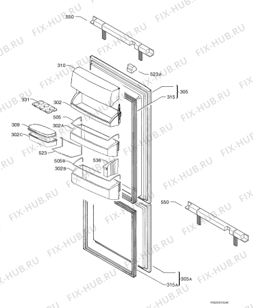 Взрыв-схема холодильника Aeg Electrolux SC81843-4I - Схема узла Door 003