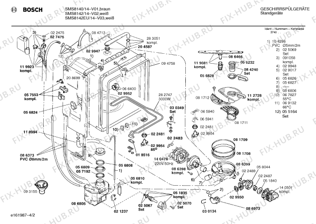 Схема №1 SMU8140 с изображением Панель для посудомойки Bosch 00286736