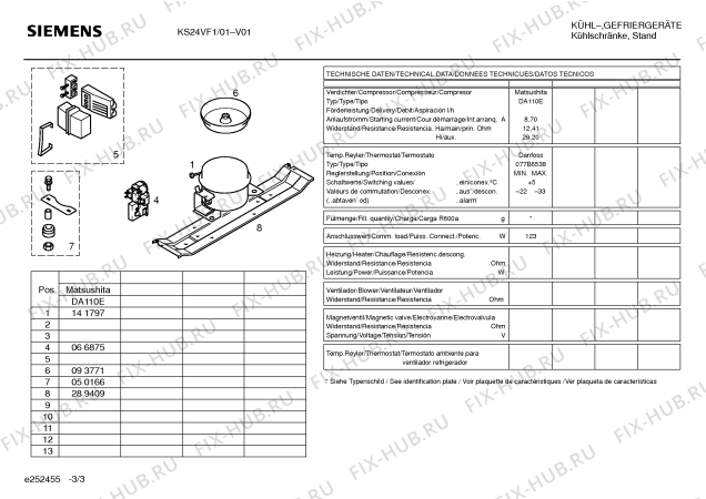 Схема №2 KS24VF1 с изображением Панель управления для холодильника Siemens 00354354