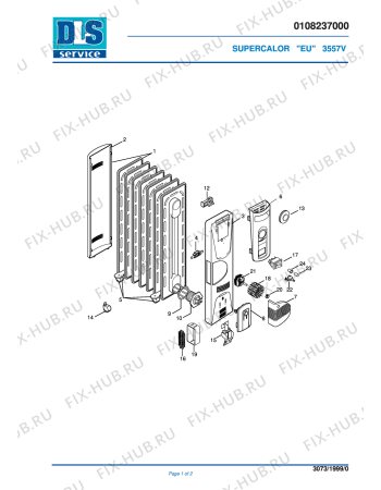 Схема №1 3557V с изображением Микромодуль для электрообогревателя DELONGHI 5908005300