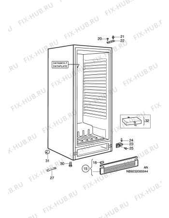 Взрыв-схема холодильника Electrolux ERP3700 - Схема узла C10 Cabinet